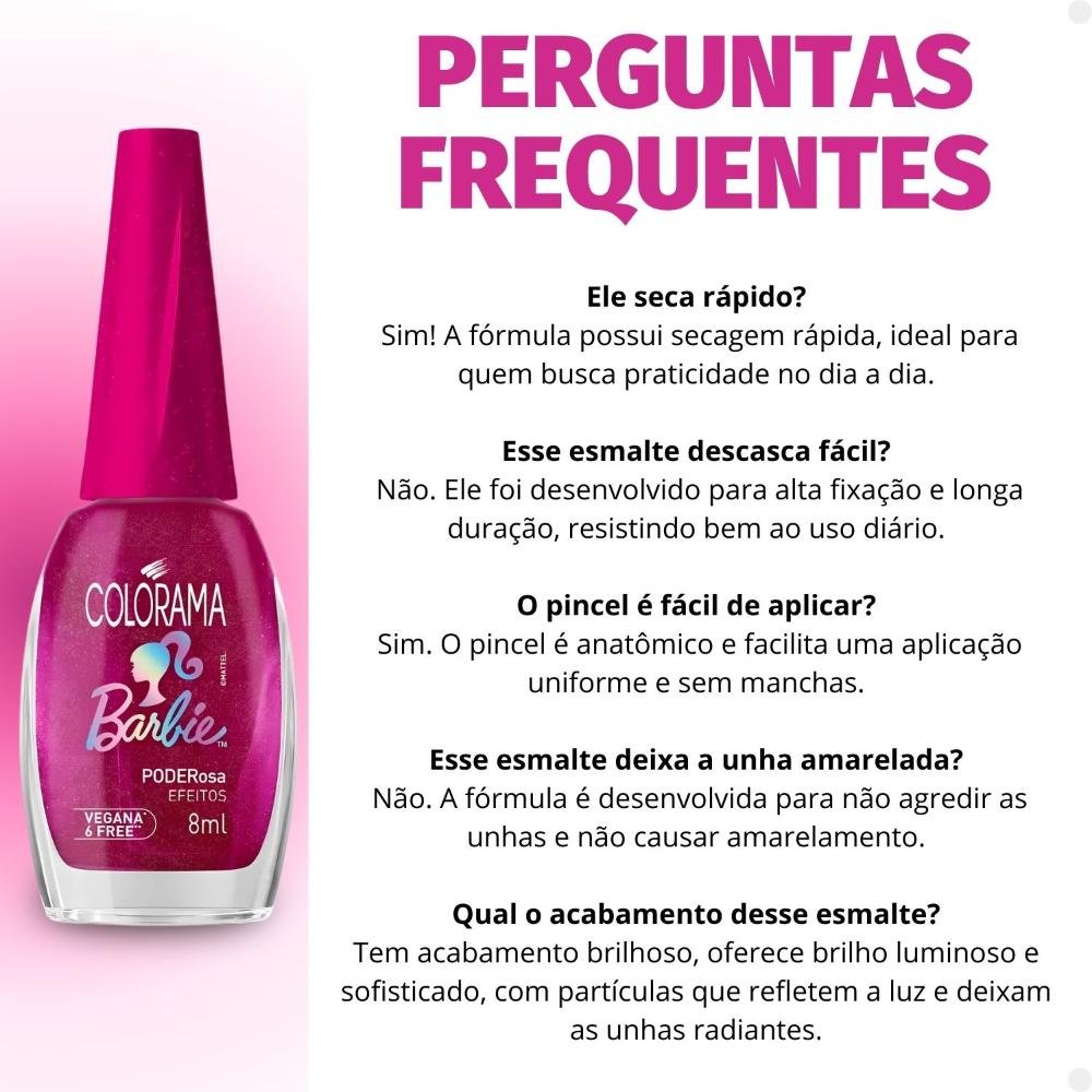Esmalte Efeitos Colorama Barbie PODERosa 8ml PODERosa 7
