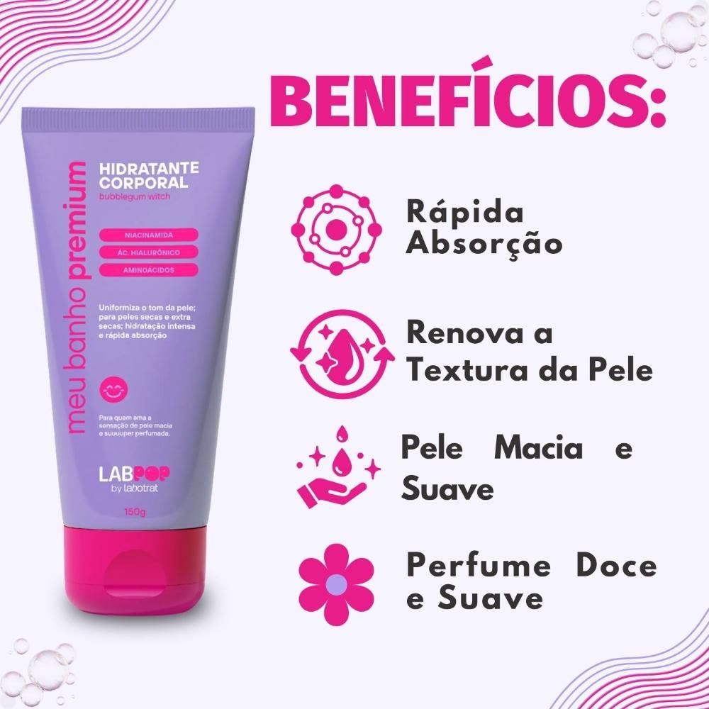 Hidratante Corporal LabPop by Labotrat Meu Banho Premium Bubblegum Witch 150g 150g 2