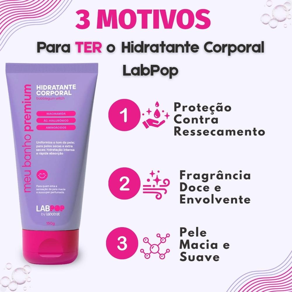 Hidratante Corporal LabPop by Labotrat Meu Banho Premium Bubblegum Witch 150g 150g 5