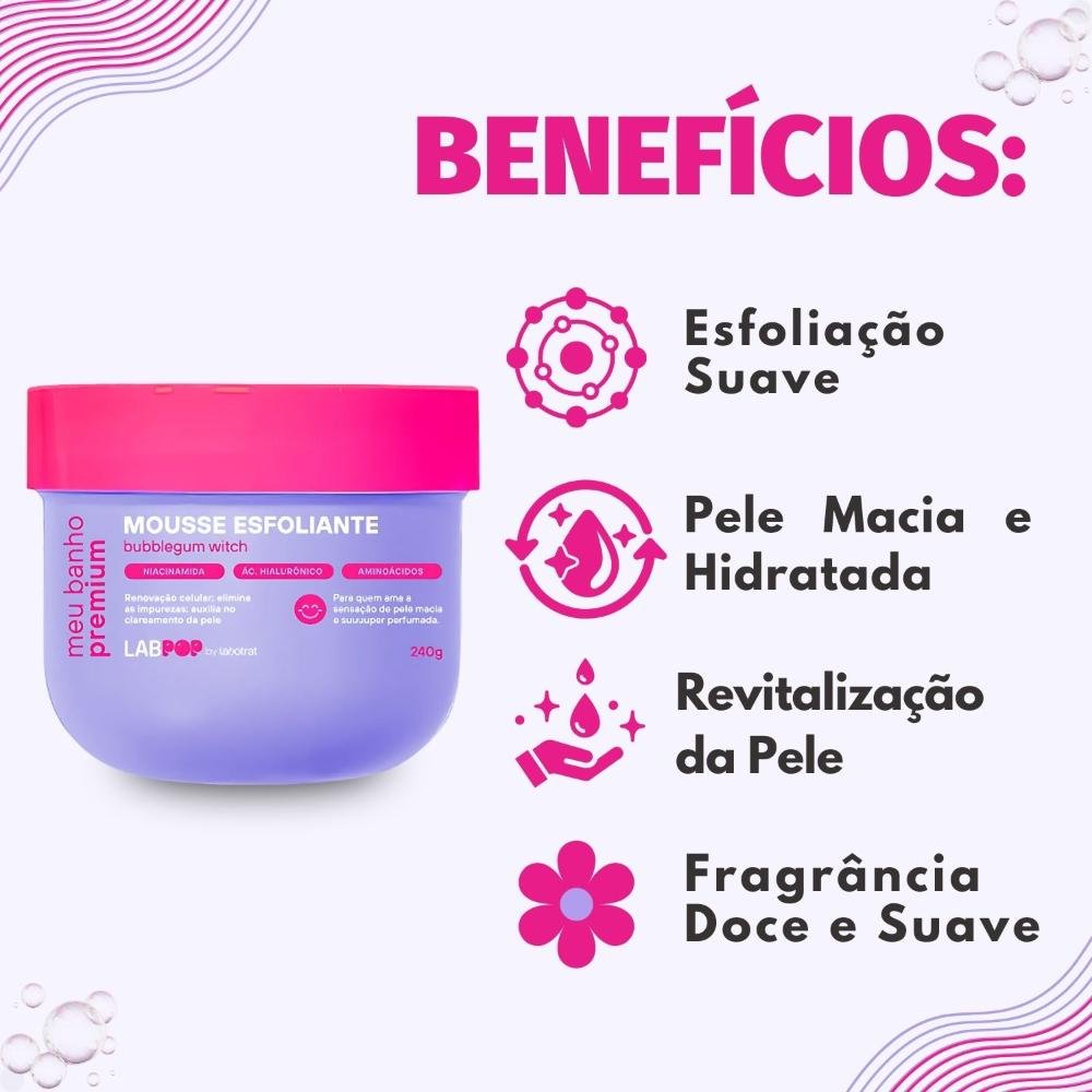 Mousse Esfoliante LabPop by Labotrat Meu Banho Premium Bubblegum Witch 240g 240g 2