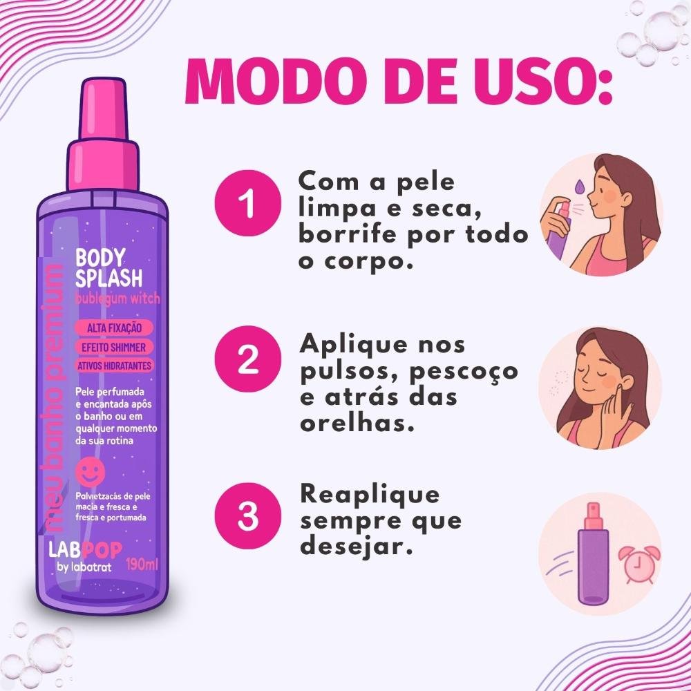 Body Splash LabPop by Labotrat Meu Banho Premium Bubblegum Witch 190ml 190ml 4