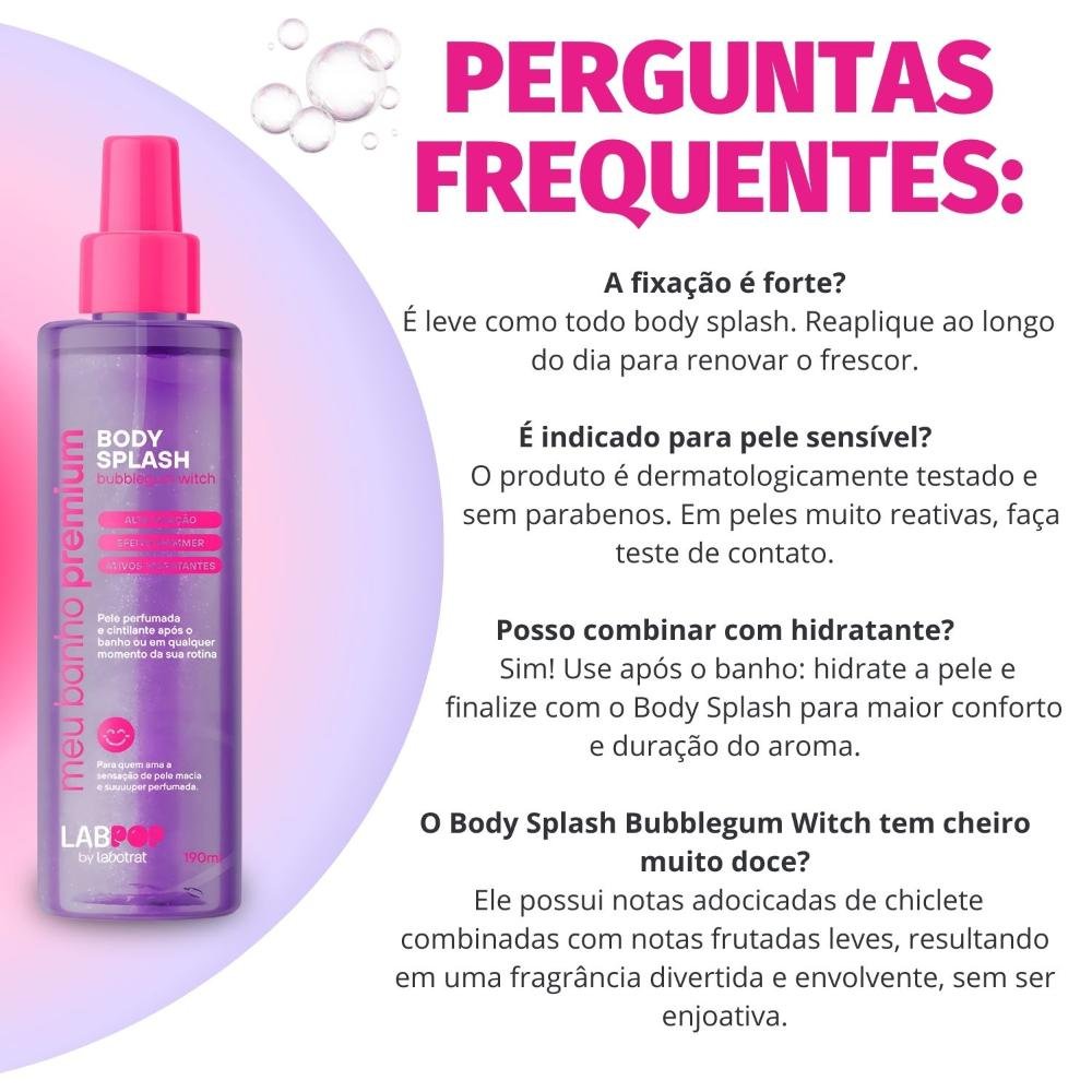 Body Splash LabPop by Labotrat Meu Banho Premium Bubblegum Witch 190ml 190ml 6