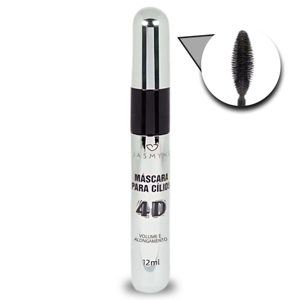 Máscara Para Cílios Jasmyne 4D Volume e alongamento Preta Ref.J0106 Preto 3