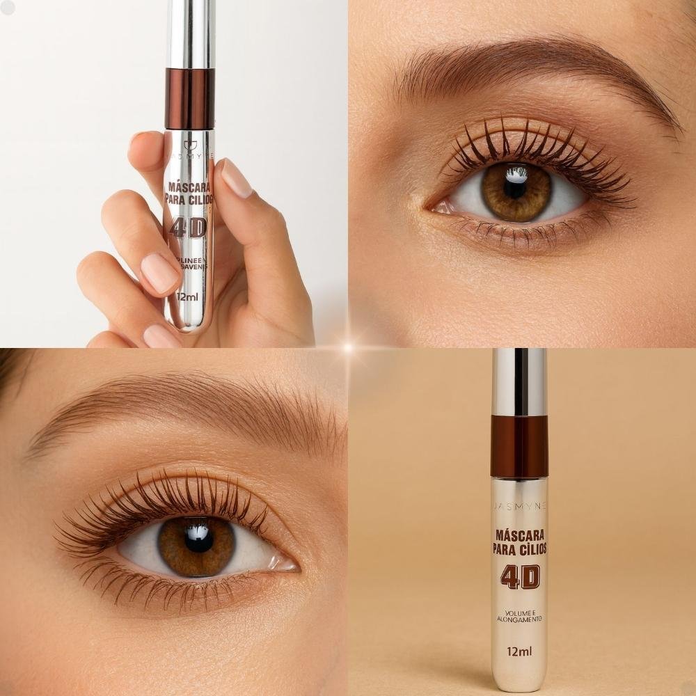 Máscara Para Cílios Jasmyne 4D Volume e Alongamento Marrom Ref.J0120 Marrom 5