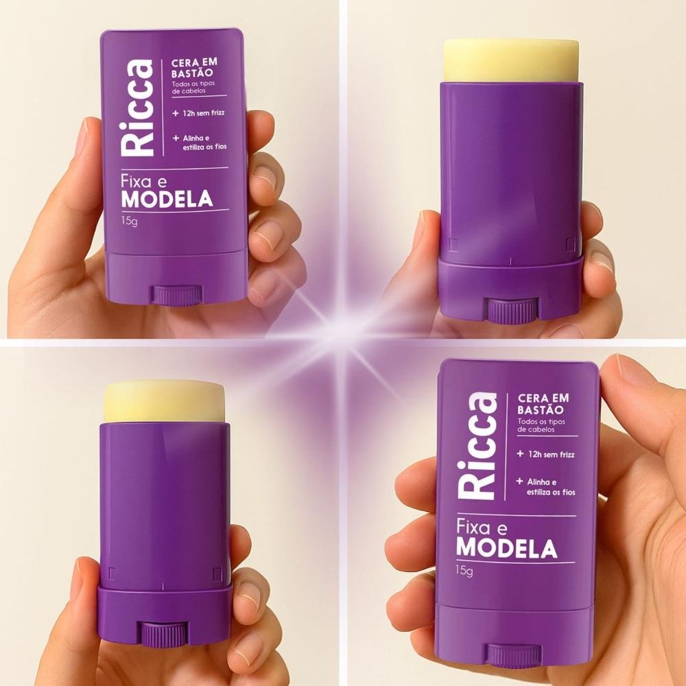 Cera Capilar em Bastão Ricca Fixa e Modela B1.00339 15g 3
