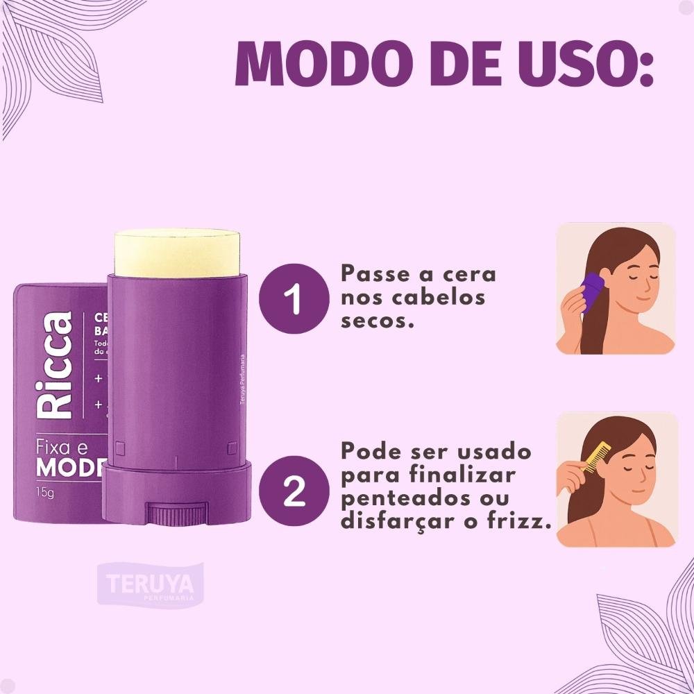 Cera Capilar em Bastão Ricca Fixa e Modela B1.00339 15g 6
