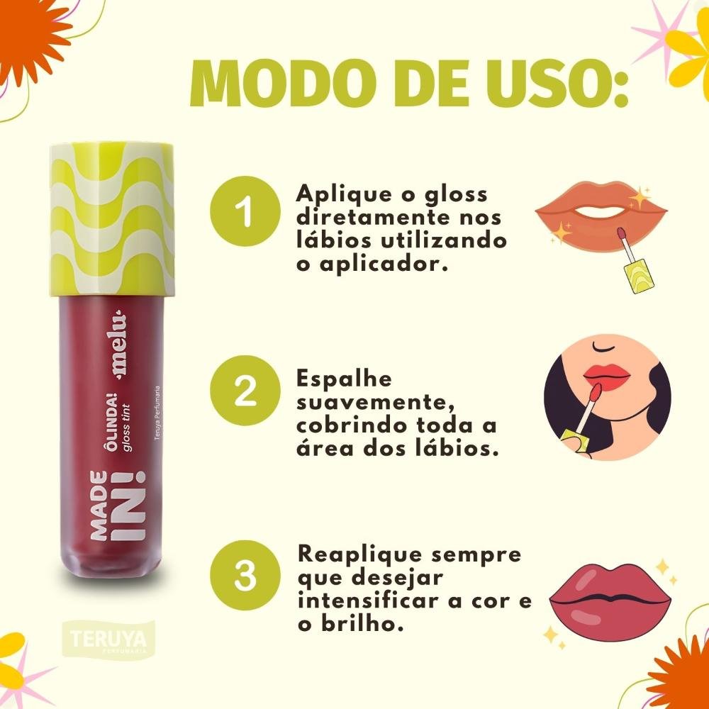 Gloss Tint Melu Made In! Ôlinda: Benzinho RRl6402-2 Benzinho 6