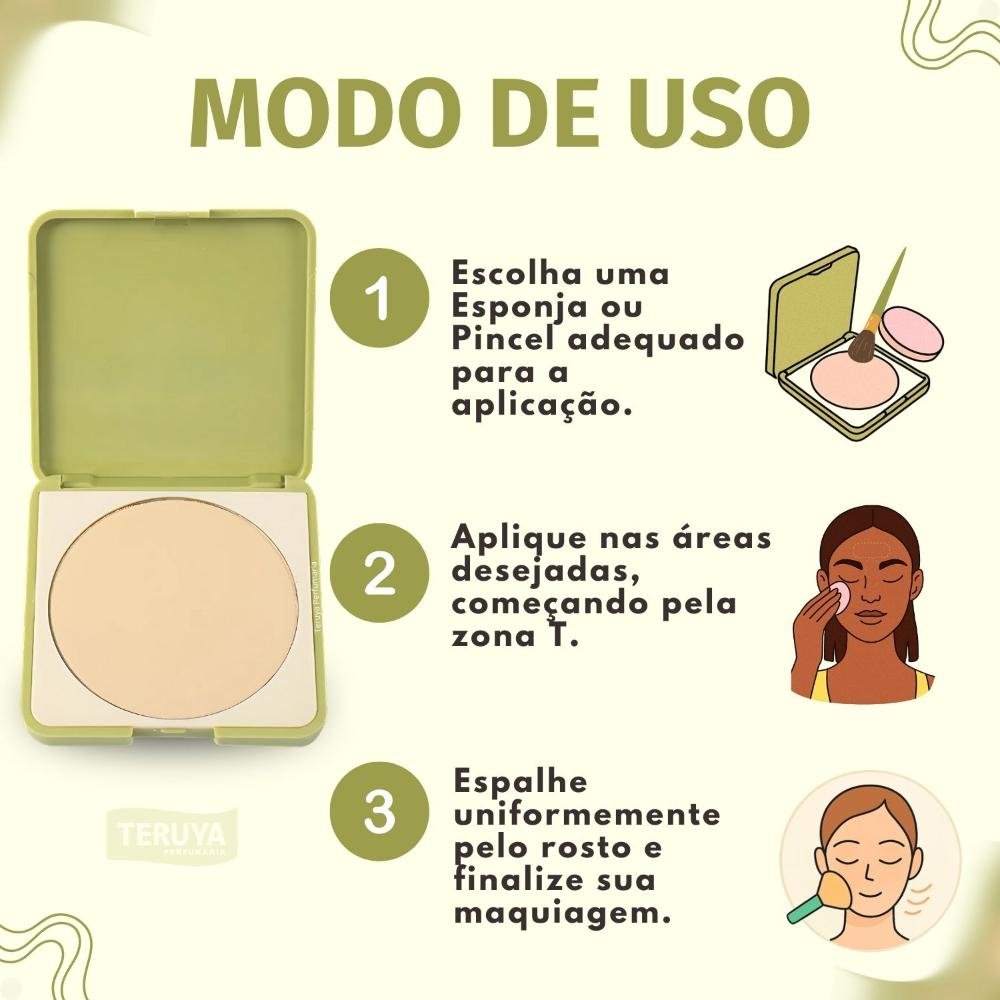 Pó Compacto Ruby Rose Silk Skin Soft Finish Sunlit HB-T1400-2 ÚNICO 5