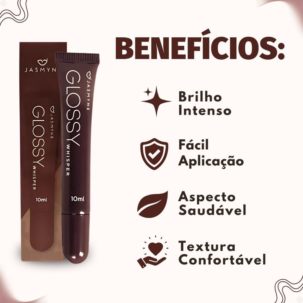 Brilho Labial Jasmyne Glossy Whisper Cocoa Velvet J0101 10ml 2