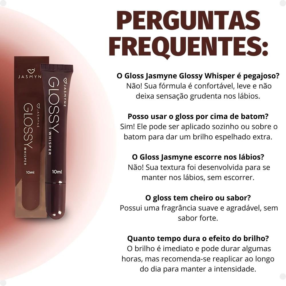 Brilho Labial Jasmyne Glossy Whisper Cocoa Velvet J0101 10ml 8