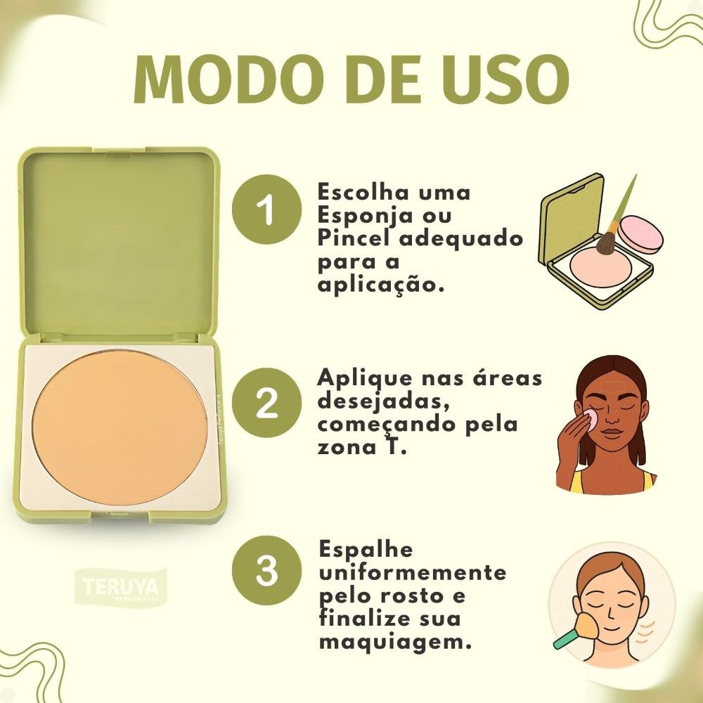 Pó Compacto Ruby Rose Silk Skin Soft Finish Sunshine HB-T1400-4 ÚNICO 5