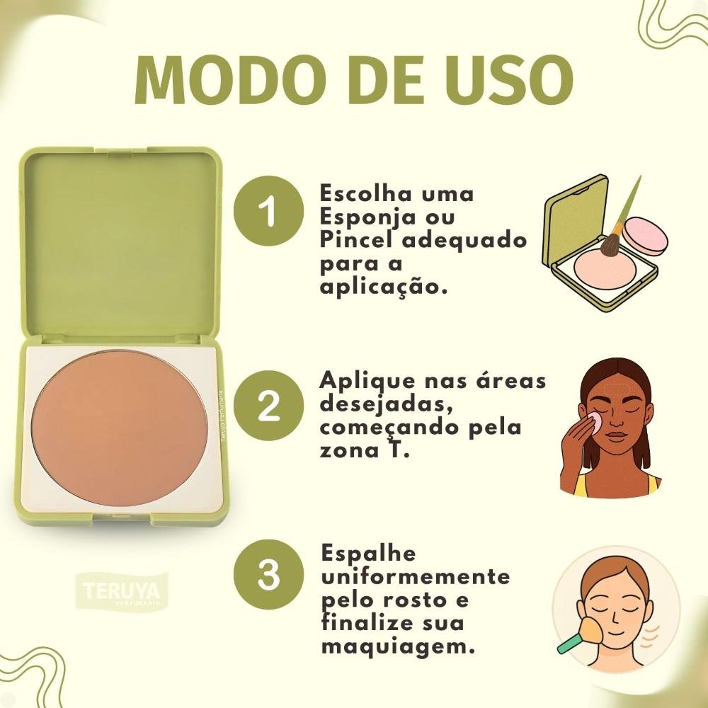 Pó Compacto Ruby Rose Silk Skin Soft Finish Medium 01 HB-T1400-6 ÚNICO 5