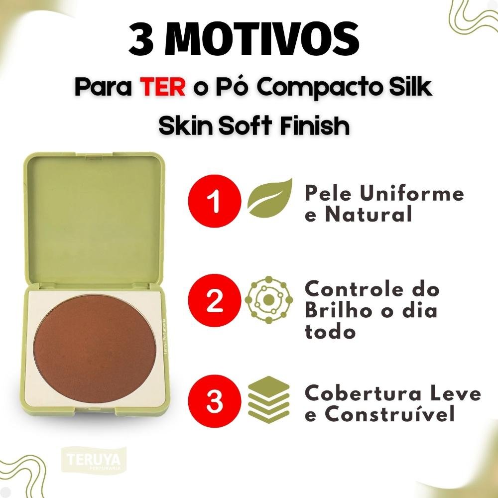 Pó Compacto Ruby Rose Silk Skin Soft Finish Deep HB-T1400-8 HB-T1400-8 3