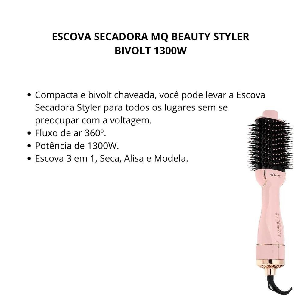 Escova Secadora Mq Beauty Styler Bivolt 1300w Bivolt 2