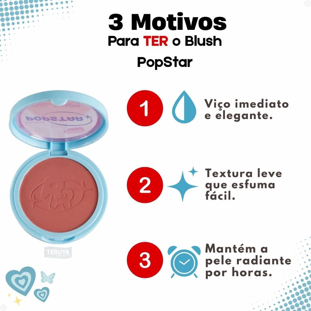 Blush Compacto Ruby Rose Popstar Play Back Secrets HB-M08-1 ÚNICO 8