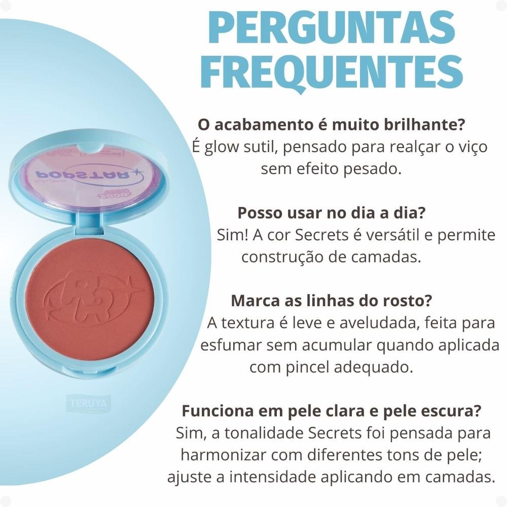 Blush Compacto Ruby Rose Popstar Play Back Secrets HB-M08-1 ÚNICO 9