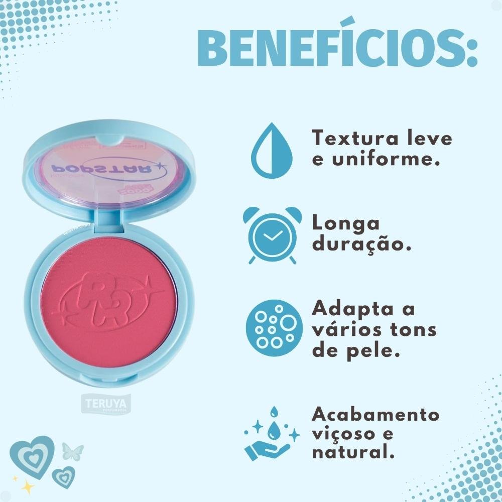 Blush Compacto Ruby Rose Popstar Play Back Girlfriend HB-M08-4 ÚNICO 2