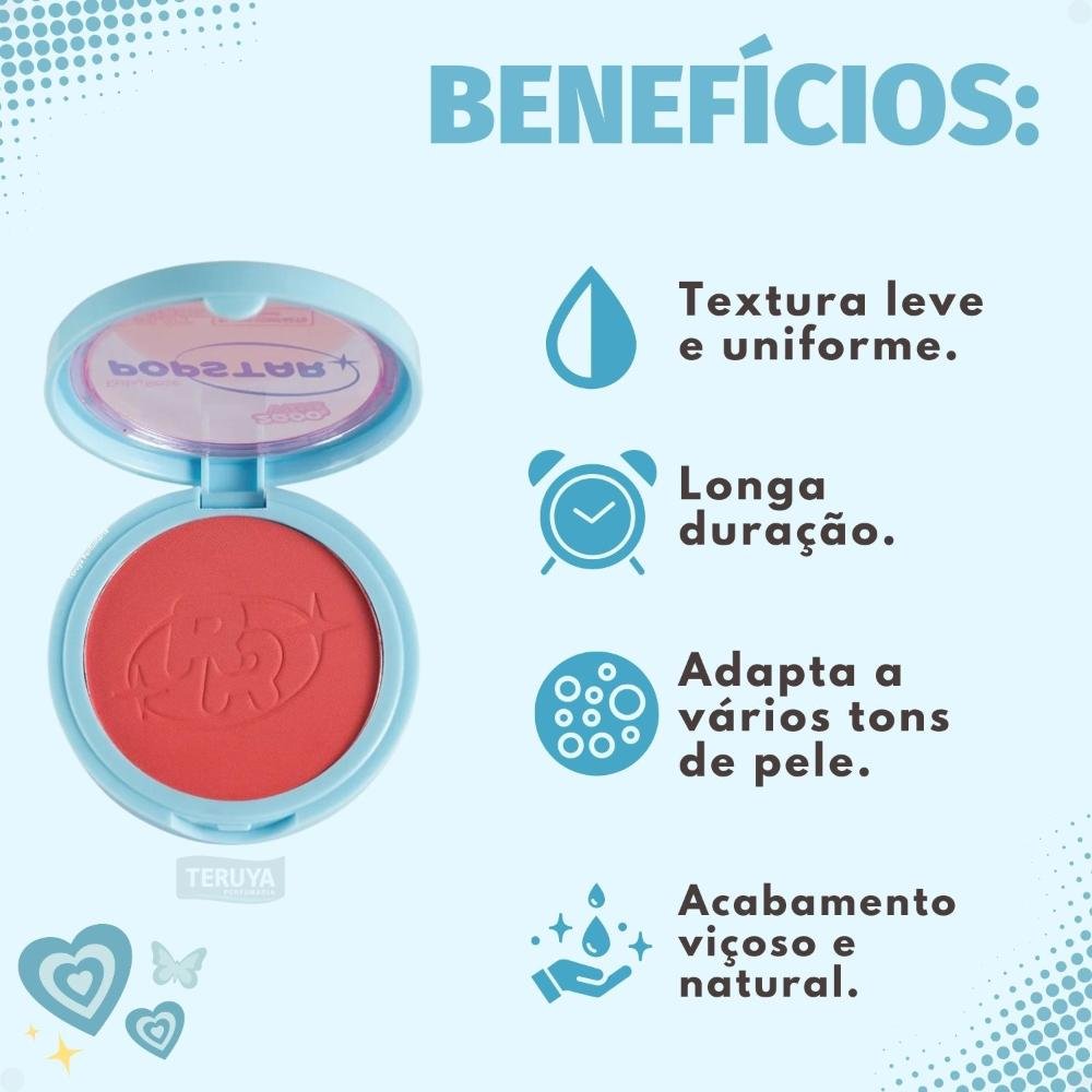 Blush Compacto Ruby Rose Popstar Play Back Diva HB-M08-2 ÚNICO 2