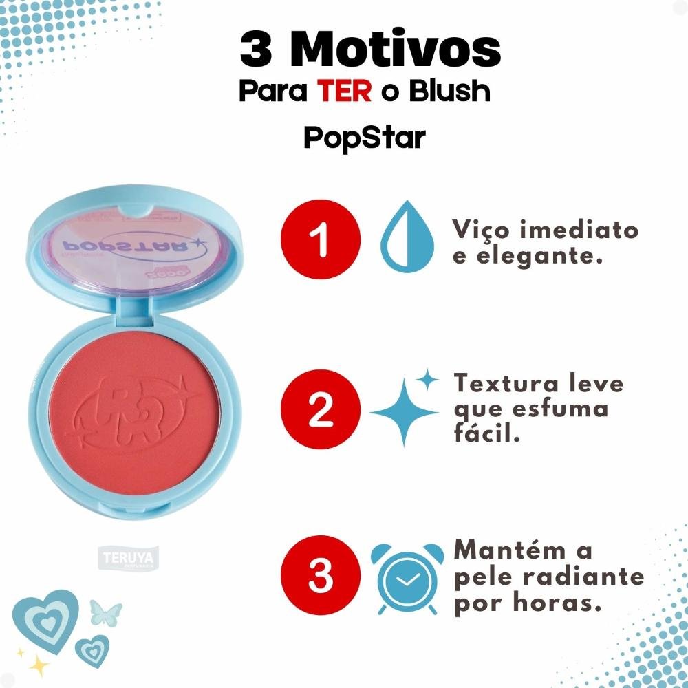 Blush Compacto Ruby Rose Popstar Play Back Diva HB-M08-2 ÚNICO 7