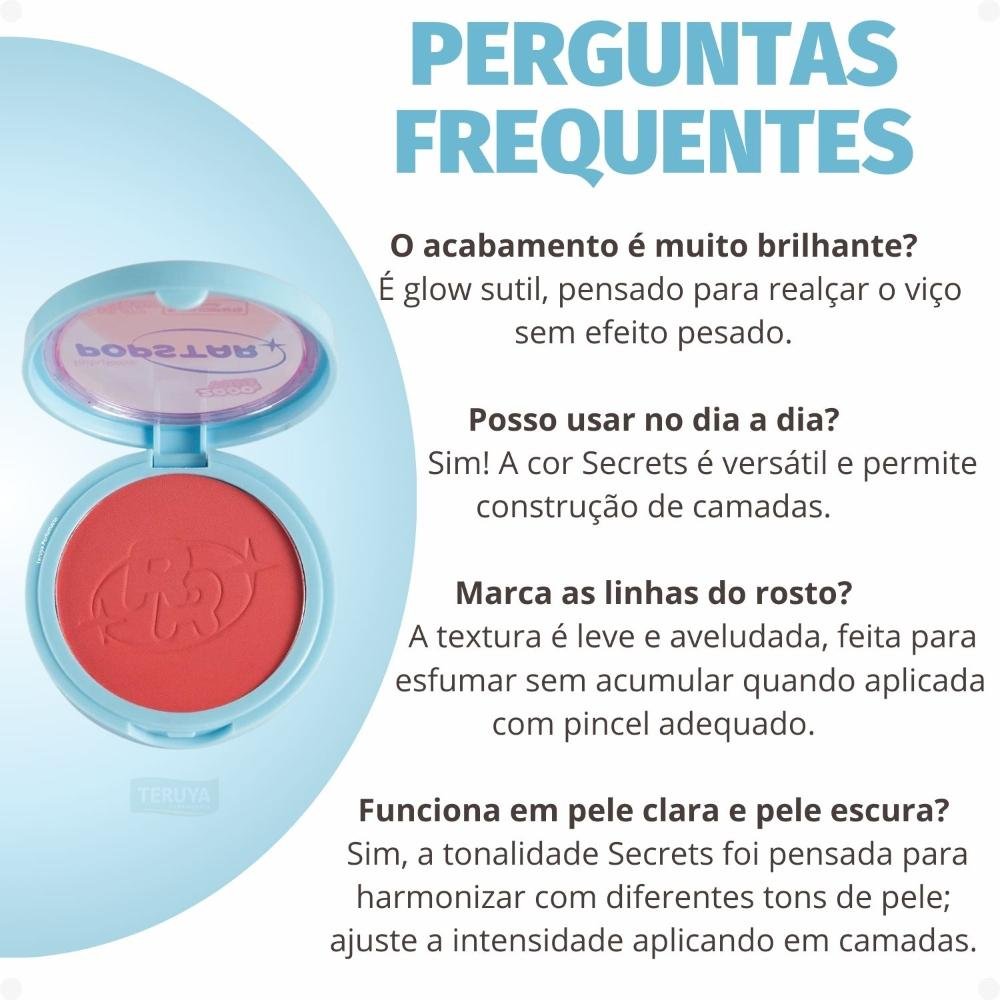 Blush Compacto Ruby Rose Popstar Play Back Diva HB-M08-2 ÚNICO 9