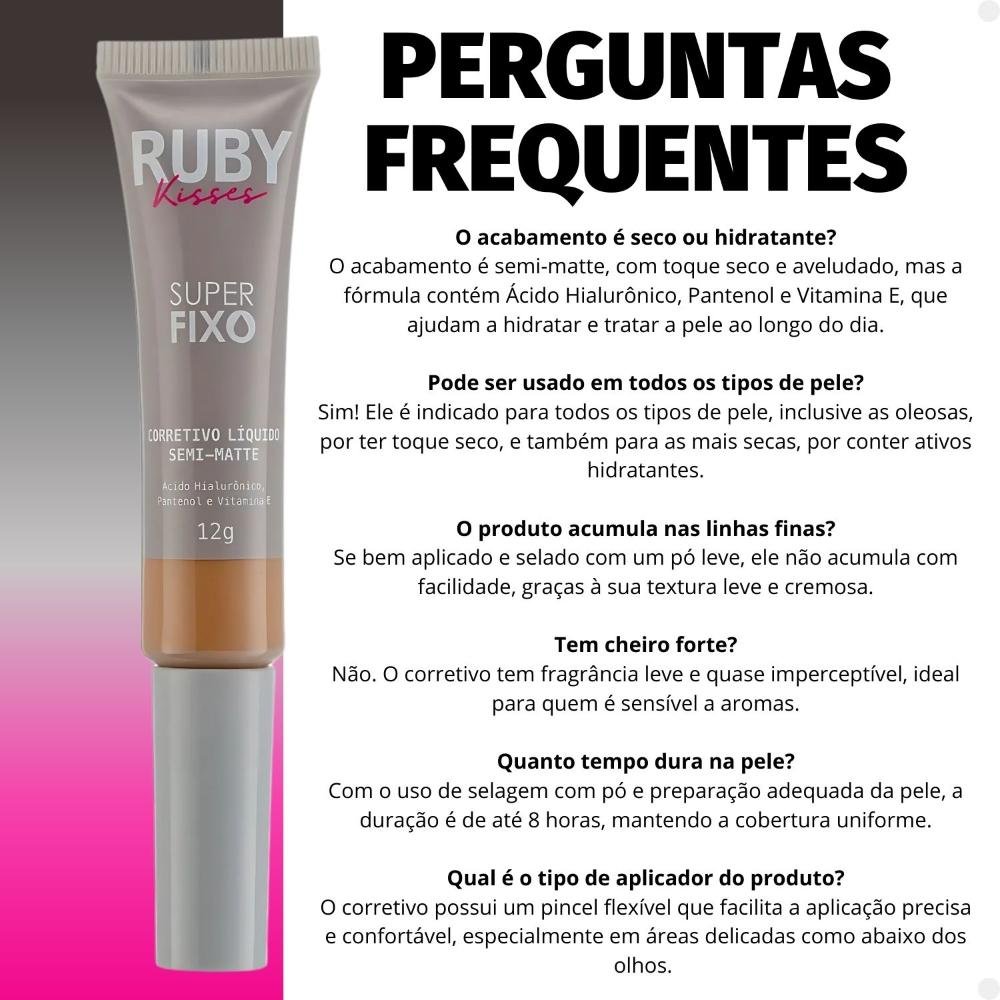 Corretivo Líquido Semi-Matte Ruby Kisses Super Fixo cor 36 12g 12g 7