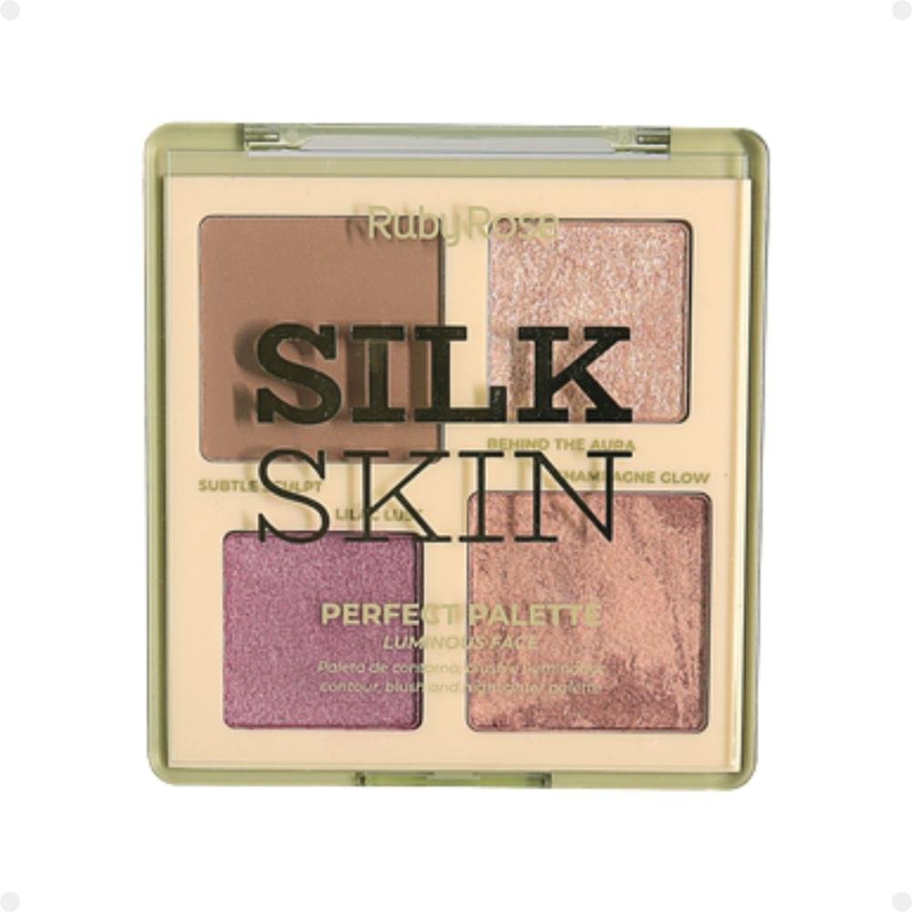 Paleta de Contorno, Blush e Iluminador Ruby Rose Silk Skin Perfect Palette Luminous Face ÚNICO 3