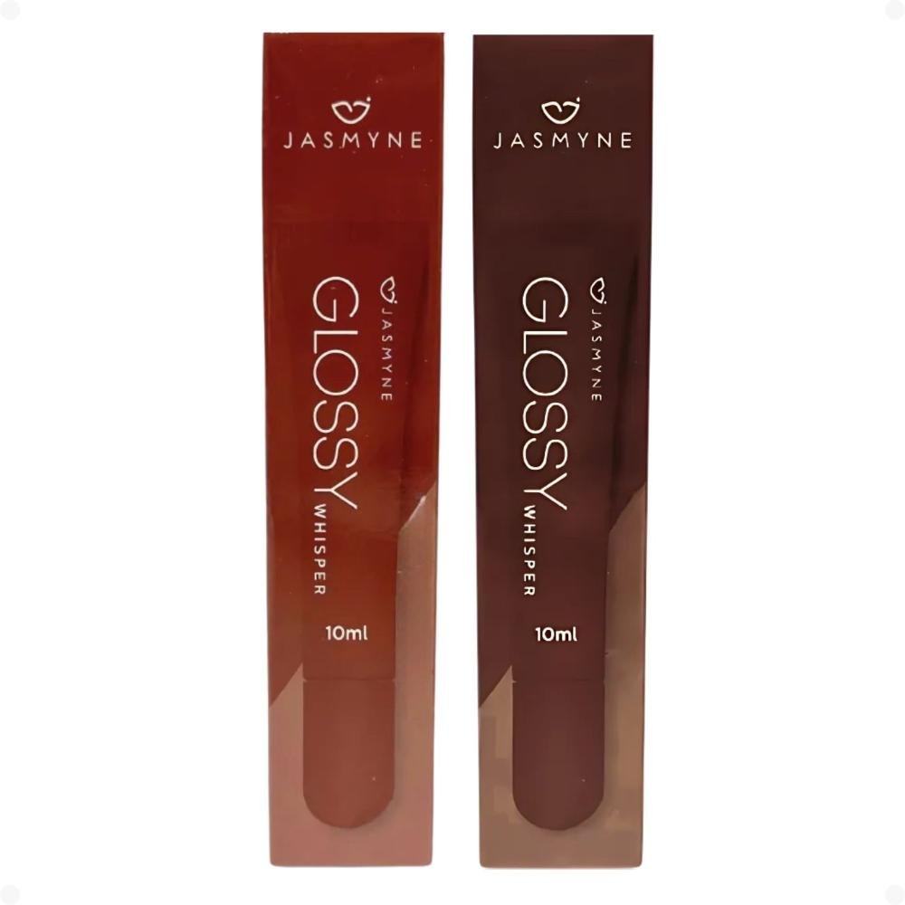 Kit Jasmyne Glossy Whisper 2 Brilho Labial: Dusty Rose e Cocoa velvet ÚNICO 3