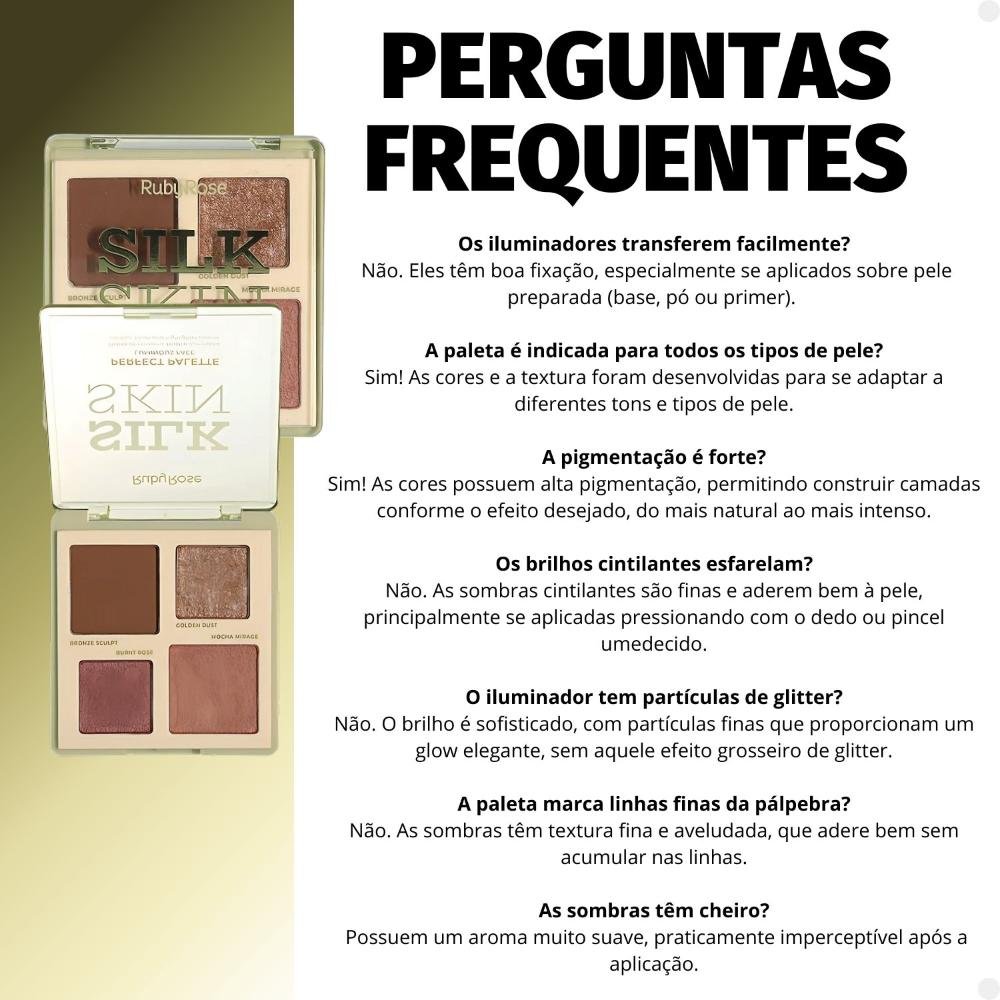 Paleta de Contorno, Blush e Iluminador Ruby Rose Silk Skin Perfect Palette Deep Radiance ÚNICO 4