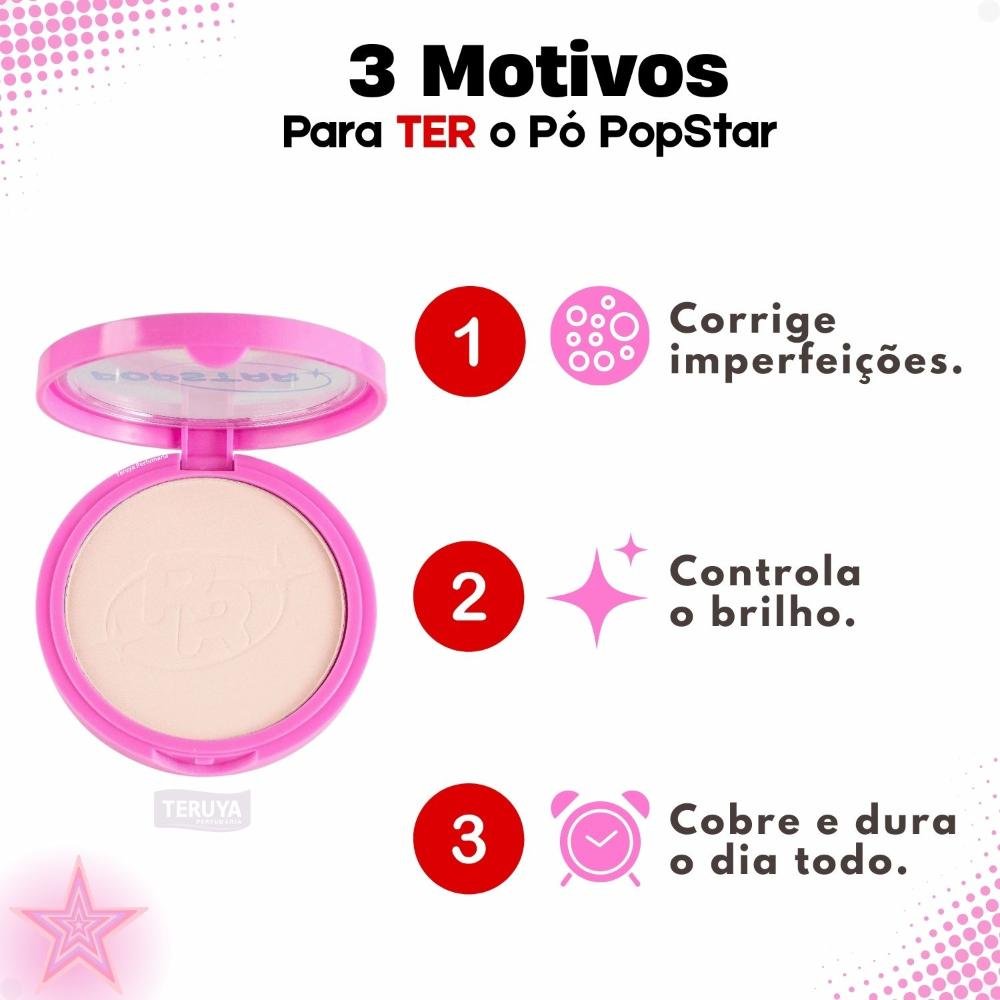 Pó Compacto Ruby Rose Popstar Fancy Face P10 HB-M406-1 ÚNICO 7