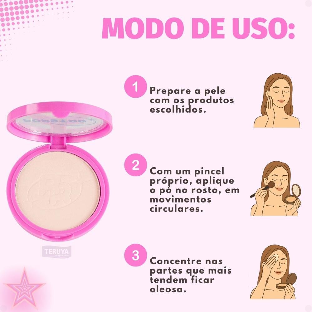 Pó Compacto Ruby Rose Popstar Fancy Face P10 HB-M406-1 ÚNICO 8