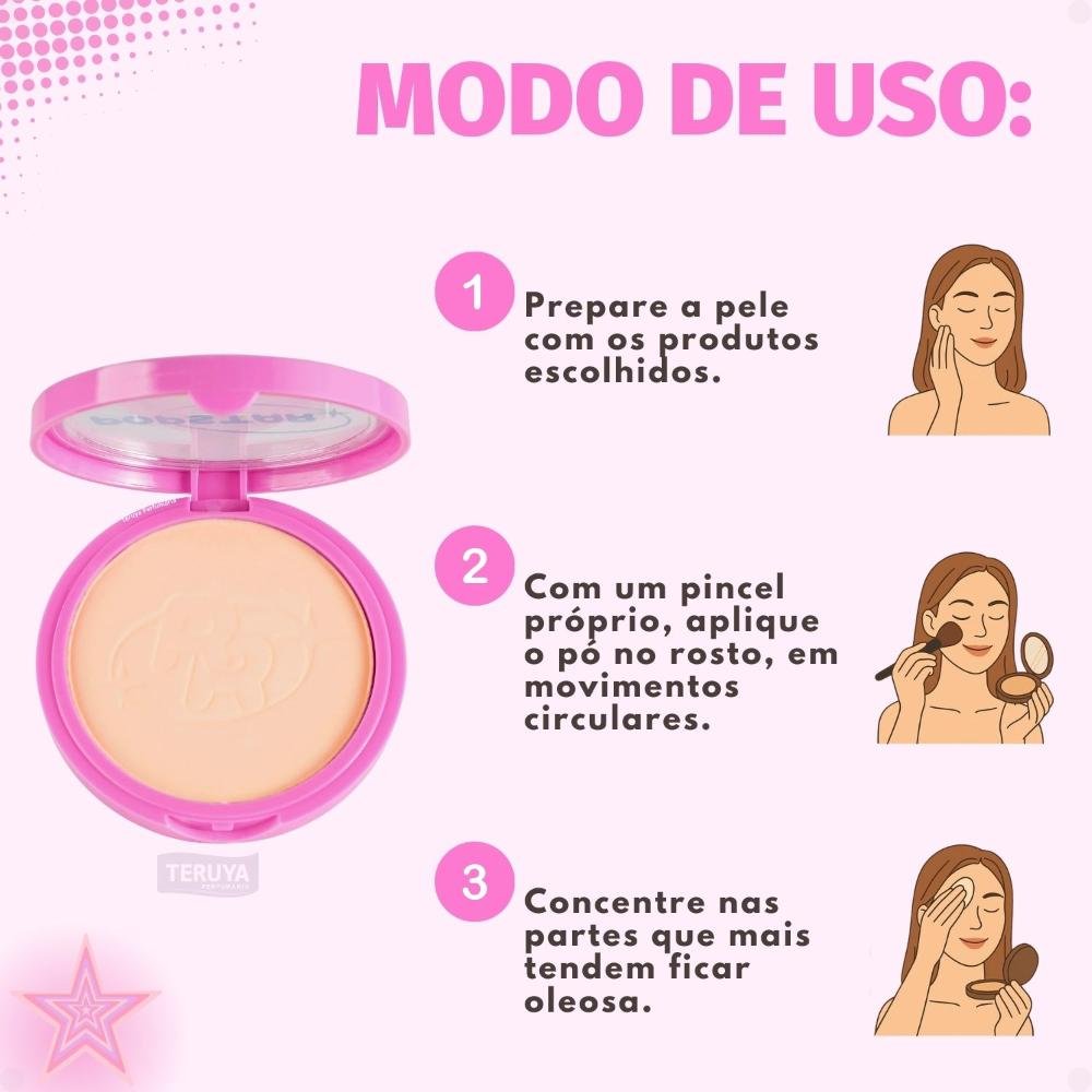 Pó Compacto Ruby Rose Popstar Fancy Face P20 HB-M406-2 ÚNICO 8