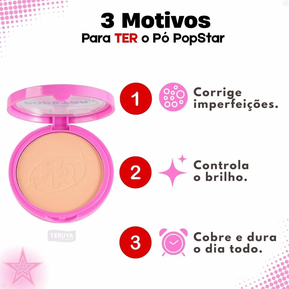 Pó Compacto Ruby Rose Popstar Fancy Face P30 HB-M406-3 ÚNICO 7