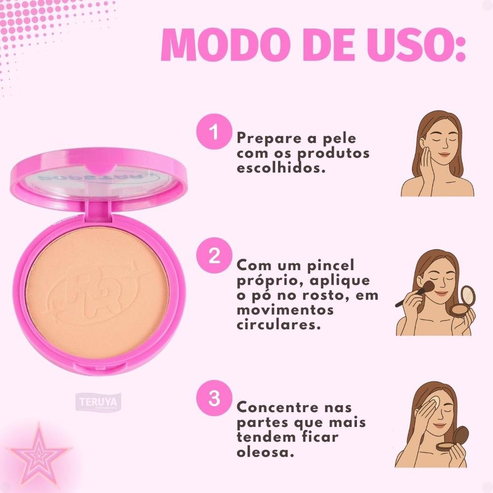 Pó Compacto Ruby Rose Popstar Fancy Face P30 HB-M406-3 ÚNICO 8