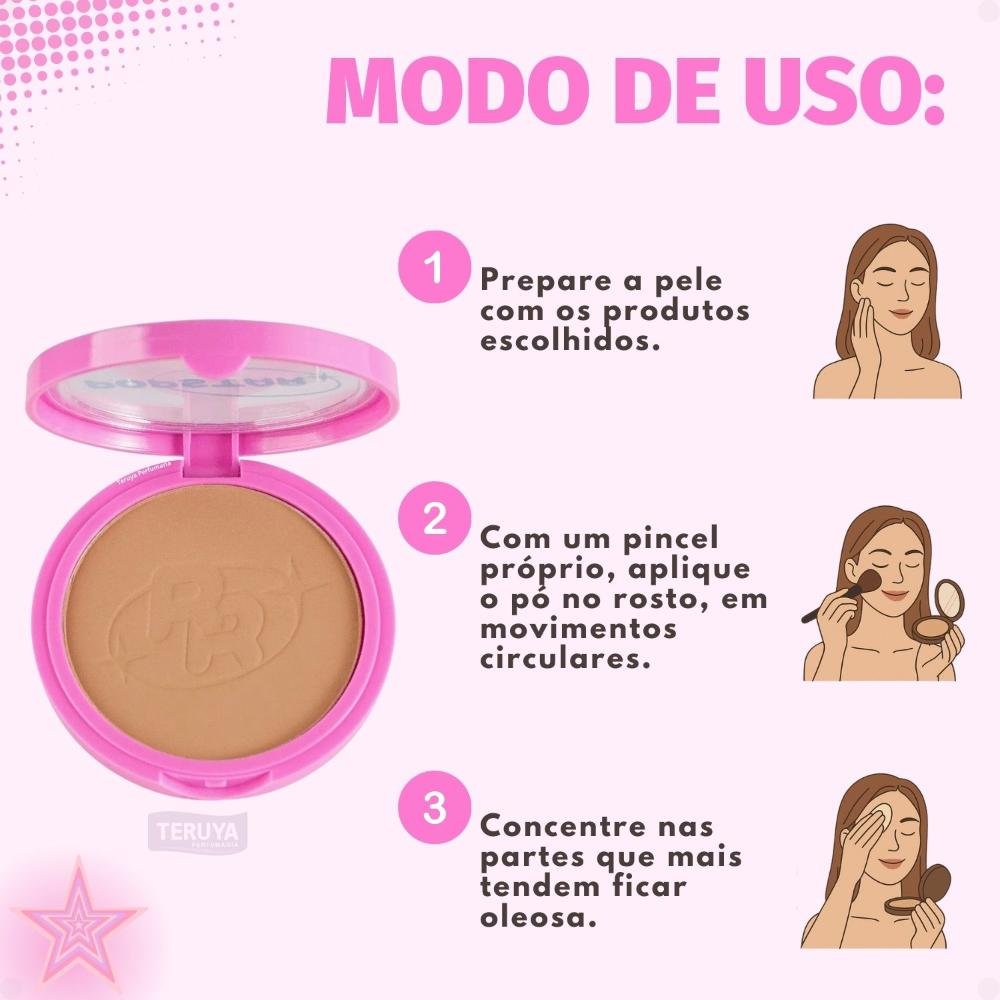 Pó Compacto Ruby Rose Popstar Fancy Face P50 HB-M406-5 ÚNICO 8