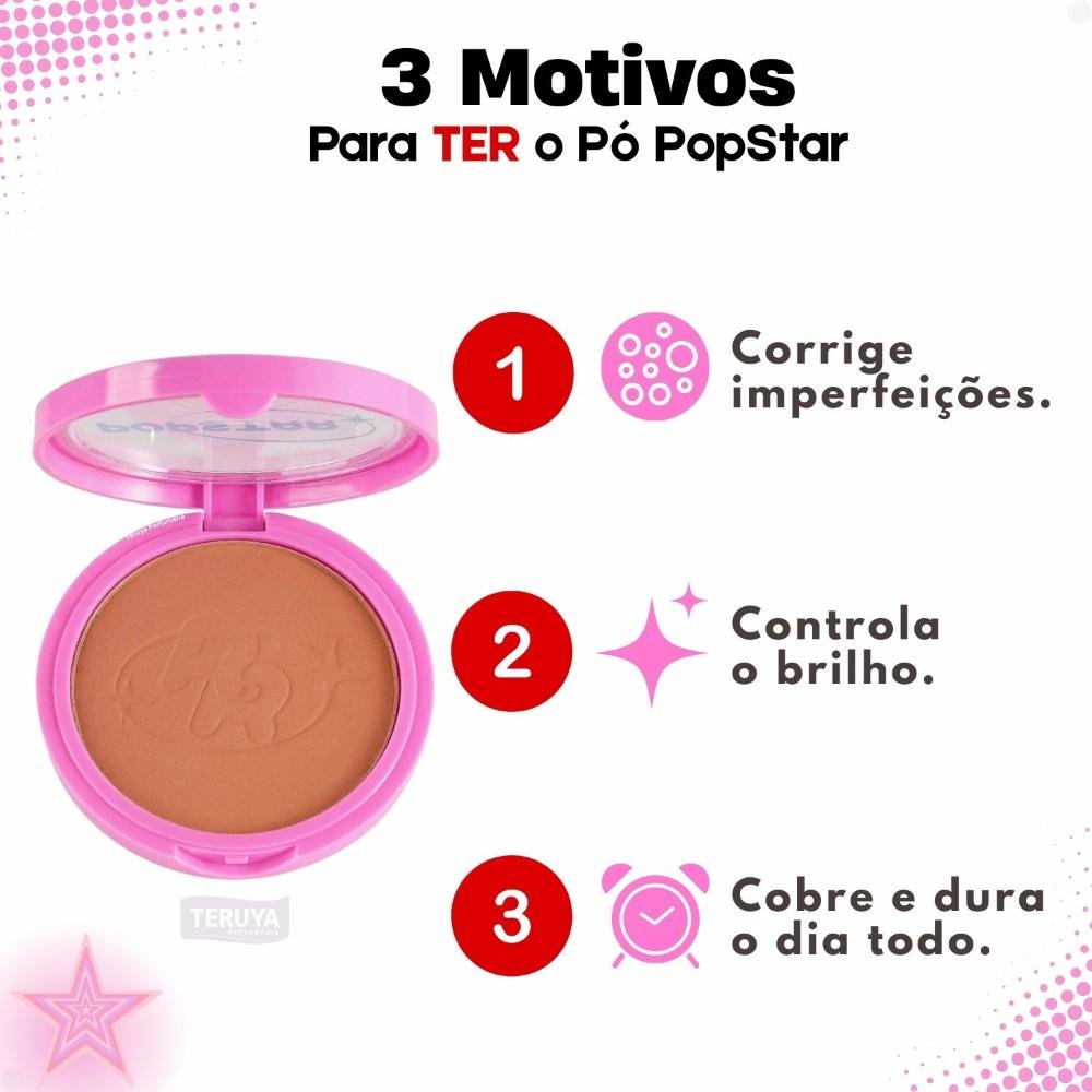 Pó Compacto Ruby Rose Popstar Fancy Face P60 HB-M406-6 ÚNICO 7