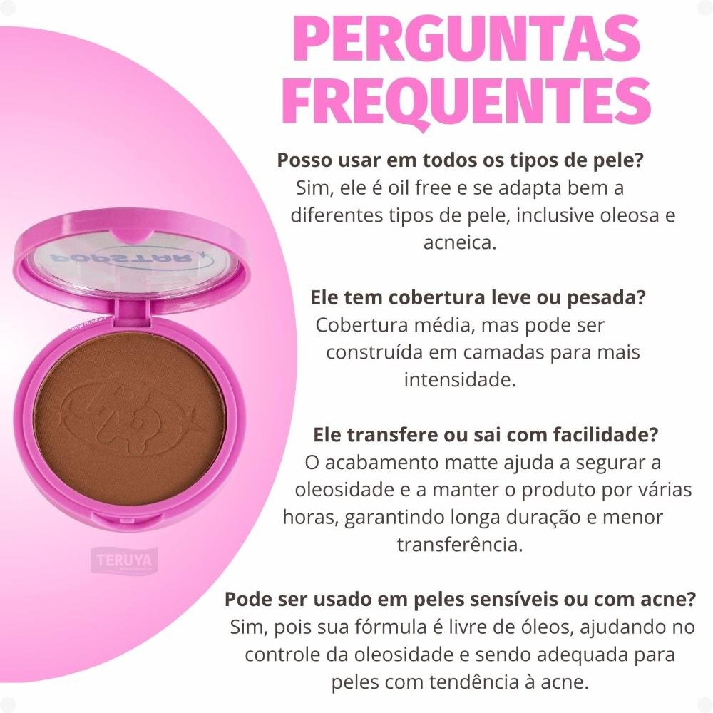 Pó Compacto Ruby Rose Popstar Fancy Face P70 HB-M406-7 ÚNICO 9