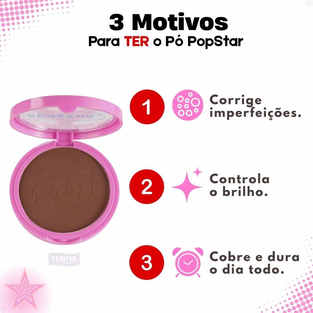 Pó Compacto Ruby Rose Popstar Fancy Face P80 HB-M406-8 ÚNICO 7