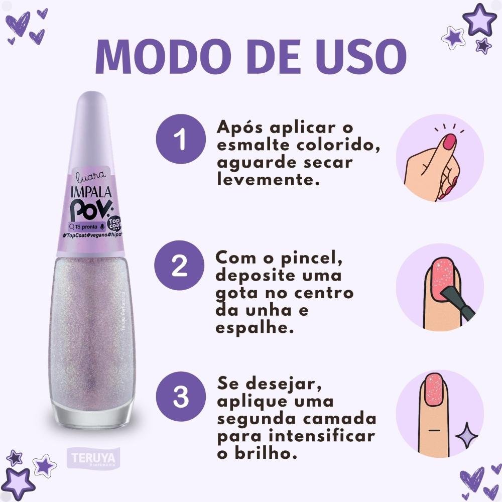Esmalte Top Coat Impala Pov Tô Pronta ÚNICO 6