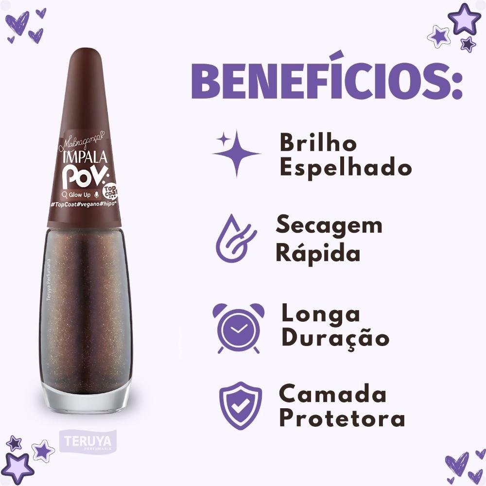 Esmalte Top Coat Impala Pov Glow Up ÚNICO 2