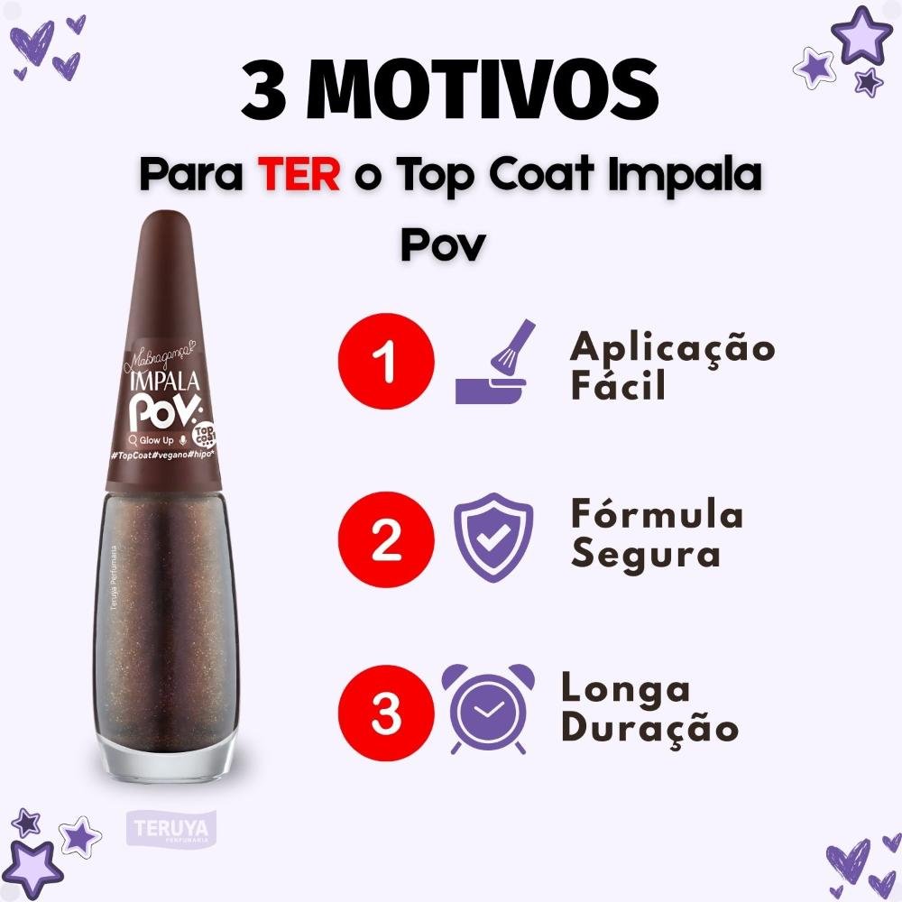 Esmalte Top Coat Impala Pov Glow Up ÚNICO 4