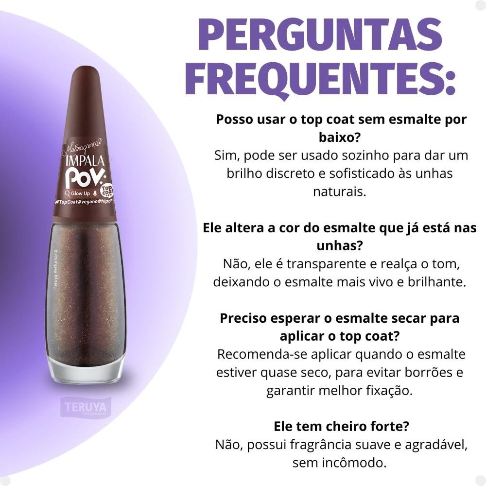 Esmalte Top Coat Impala Pov Glow Up ÚNICO 7