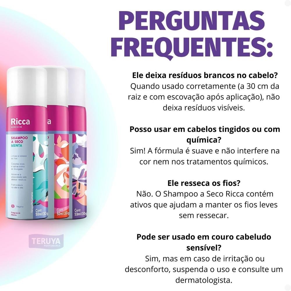 Kit Belliz Ricca Shampoo A Seco: 1 Menta, 1 Maçã do Amor e 1 Berry 50ml ÚNICO 6