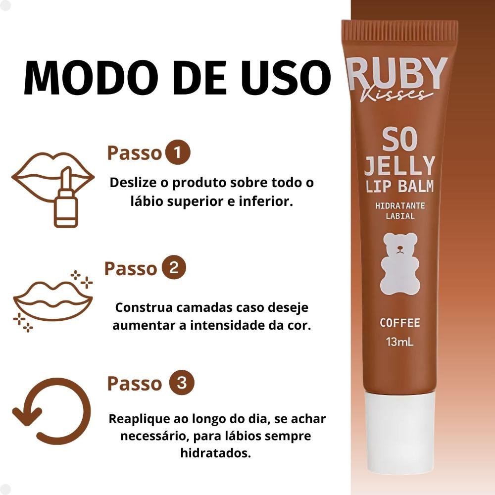 Lip Balm Ruby Kisses So Jelly Coffee 13ml 13ml 6