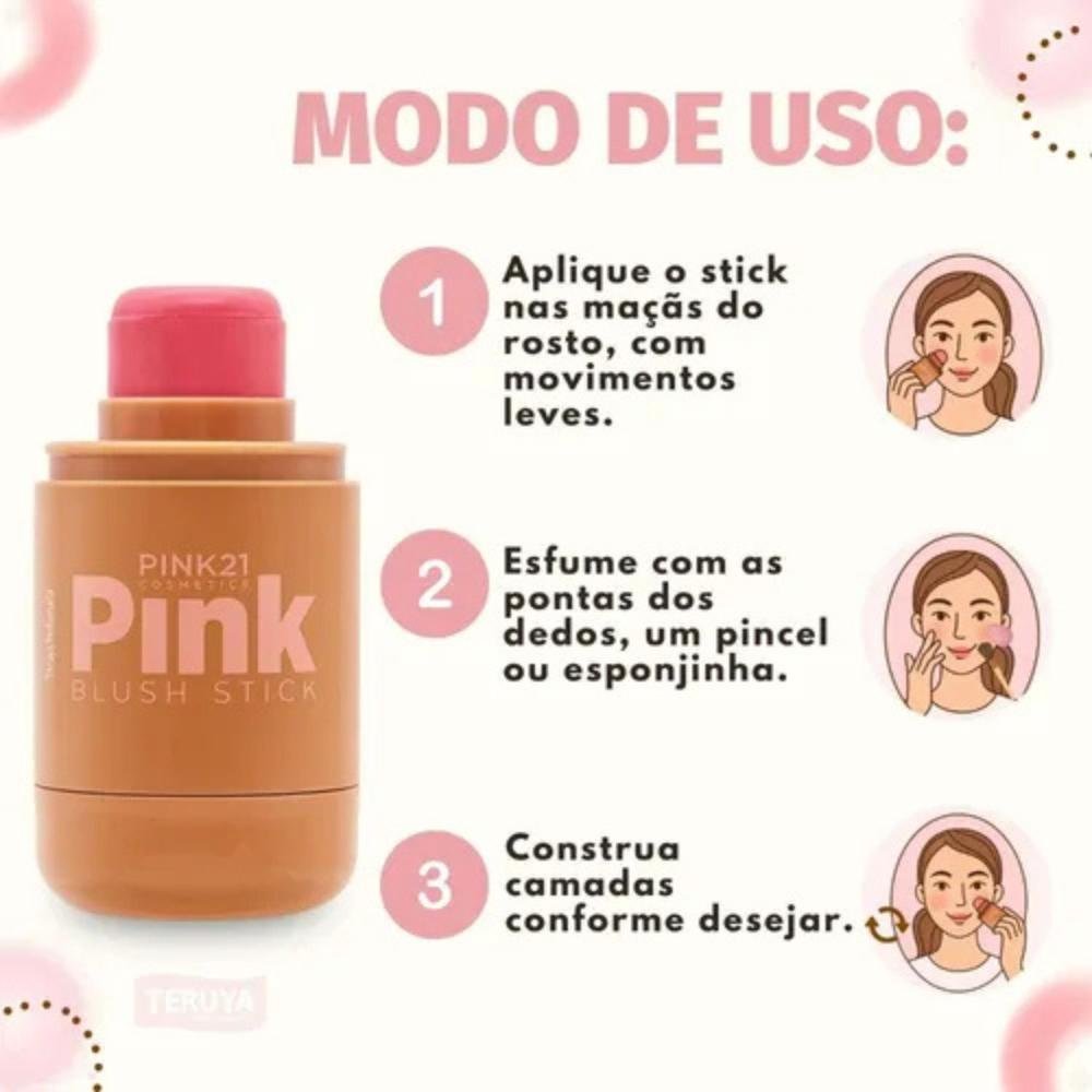 Blush em Stick Pink 21 Cor 01 CS5658 ÚNICO 6