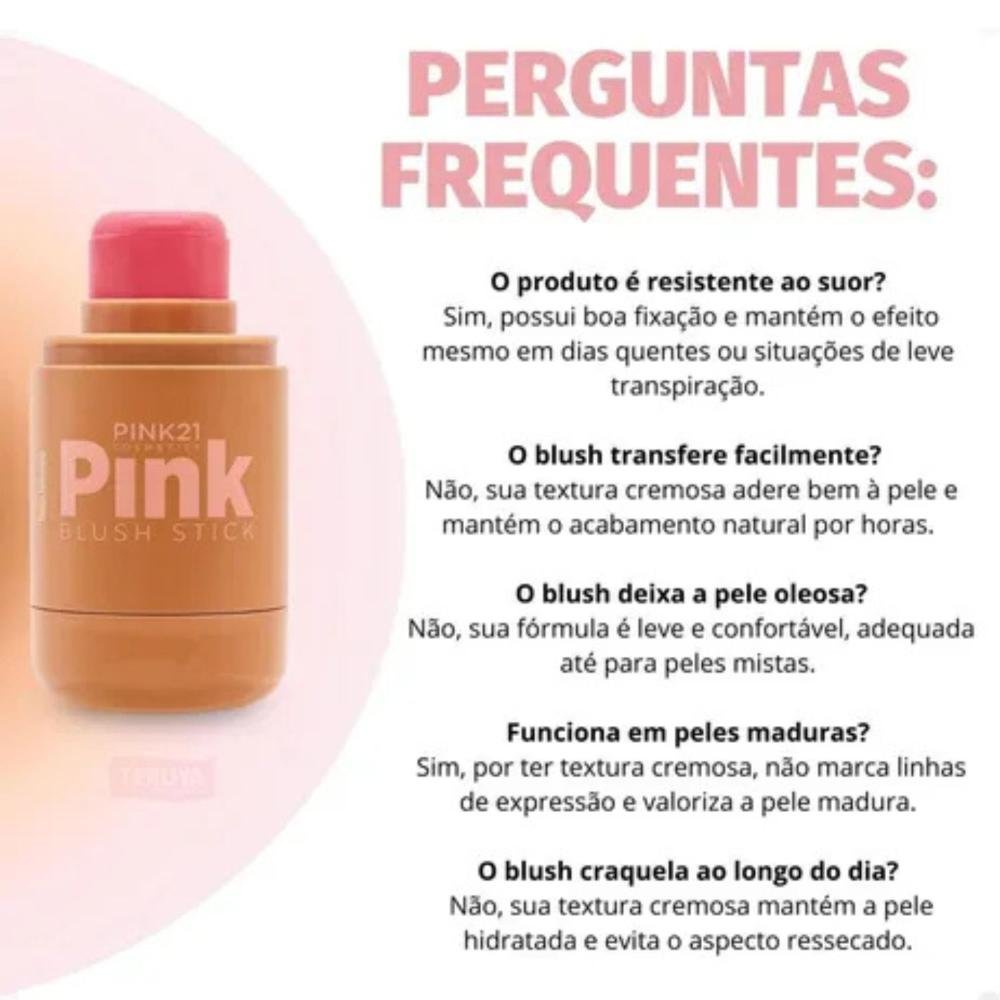 Blush em Stick Pink 21 Cor 01 CS5658 ÚNICO 7