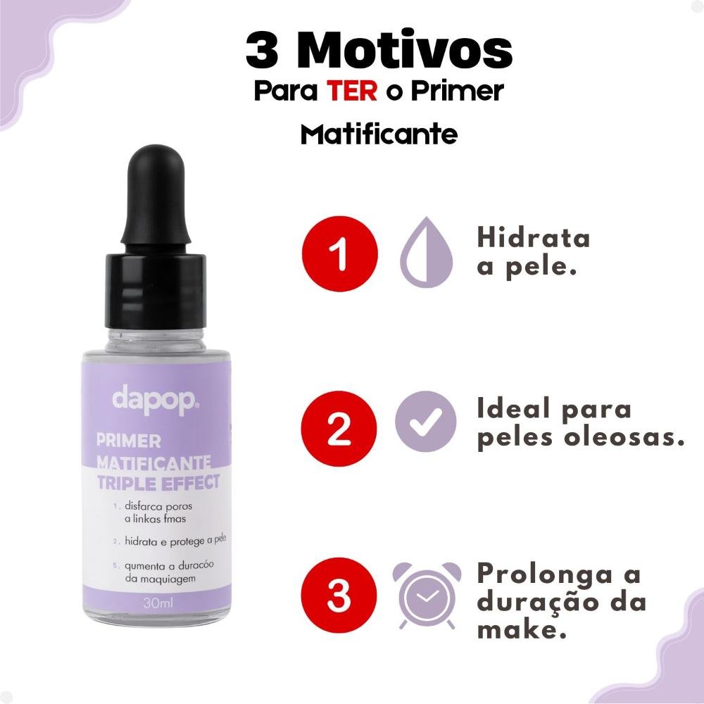 Primer Matificante Dapop Triple Effect 30ml 30ml 5