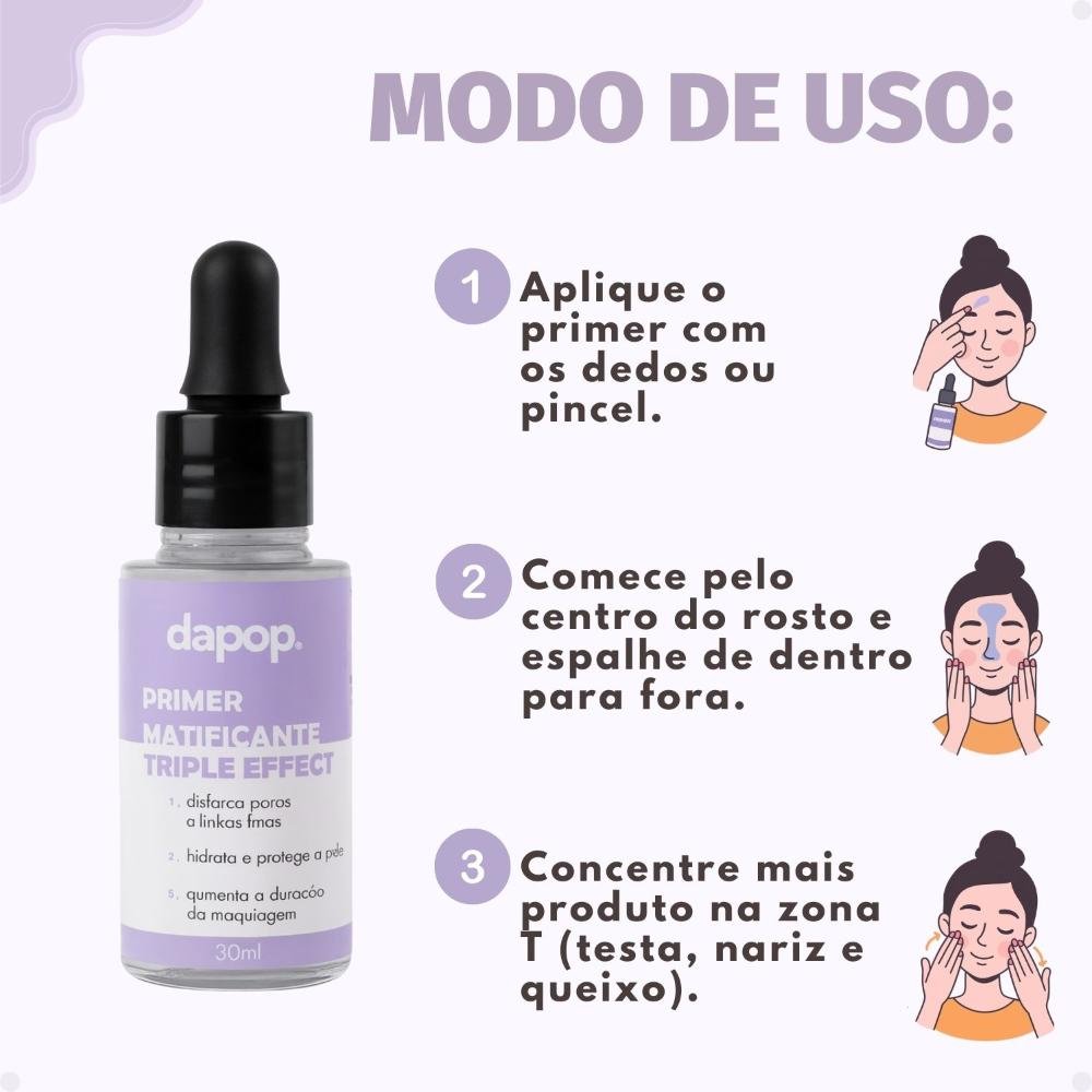 Primer Matificante Dapop Triple Effect 30ml 30ml 6