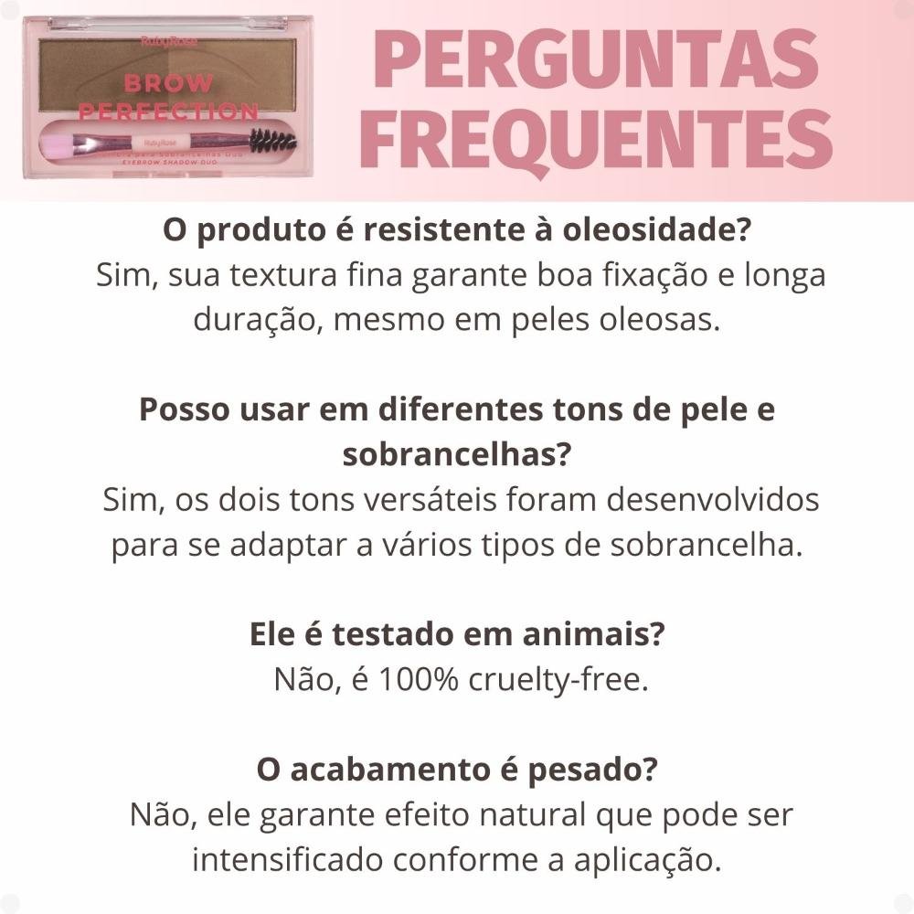 Sombra para Sobrancelhas Duo Ruby Rose Brow Perfection Duo 01 HB-E2501-1 ÚNICO 9