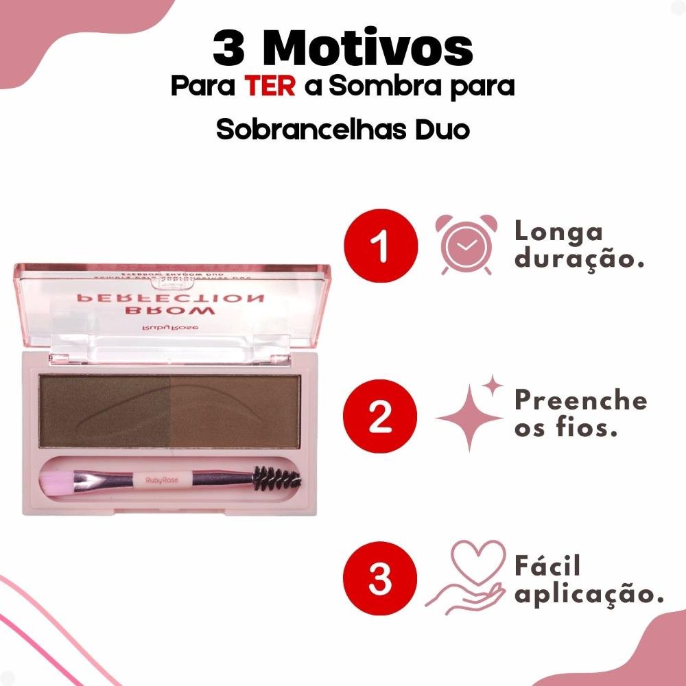 Sombra para Sobrancelhas Duo Ruby Rose Brow Perfection Duo 04 HB-E2501-4 ÚNICO 7