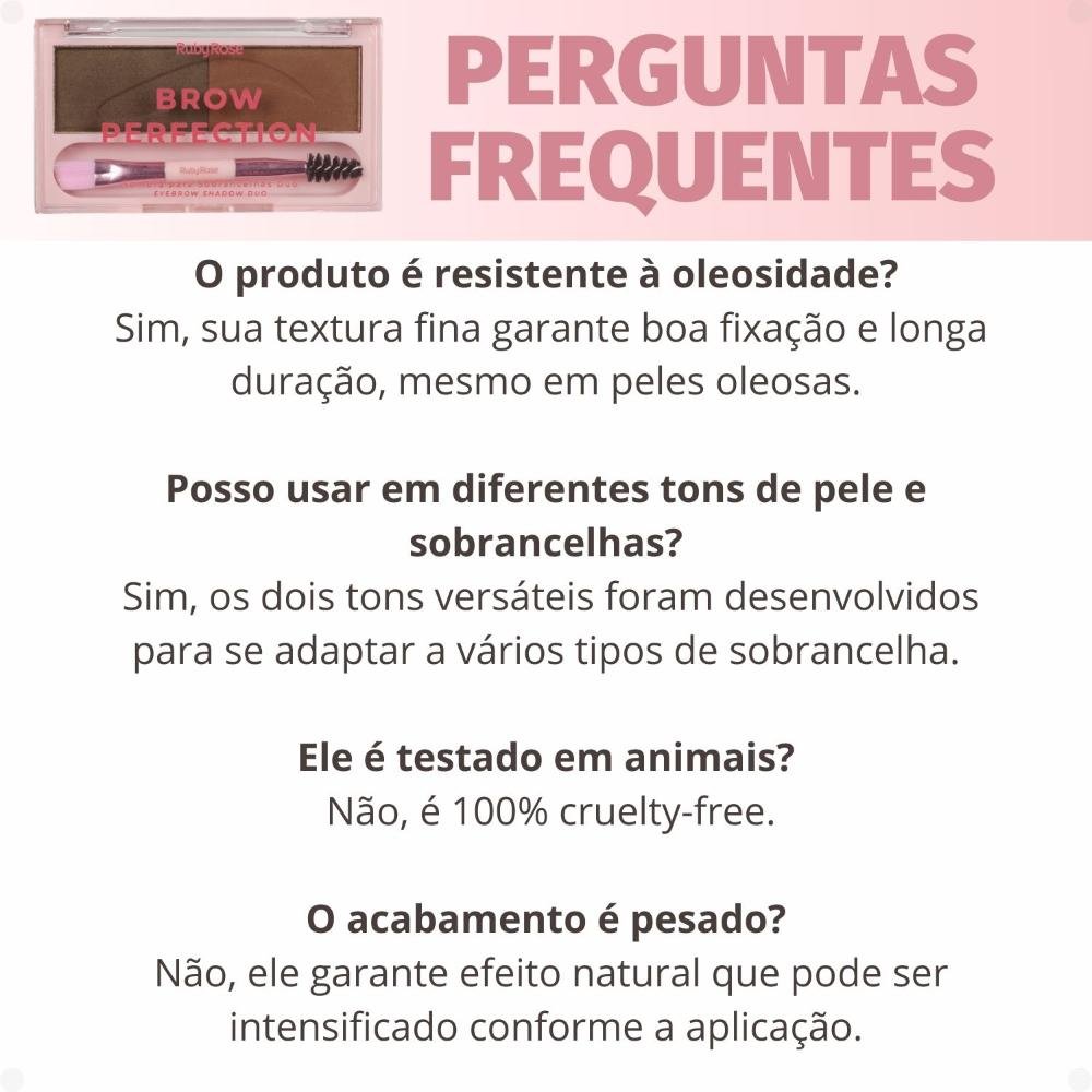Sombra para Sobrancelhas Duo Ruby Rose Brow Perfection Duo 03 HB-E2501-3 ÚNICO 9
